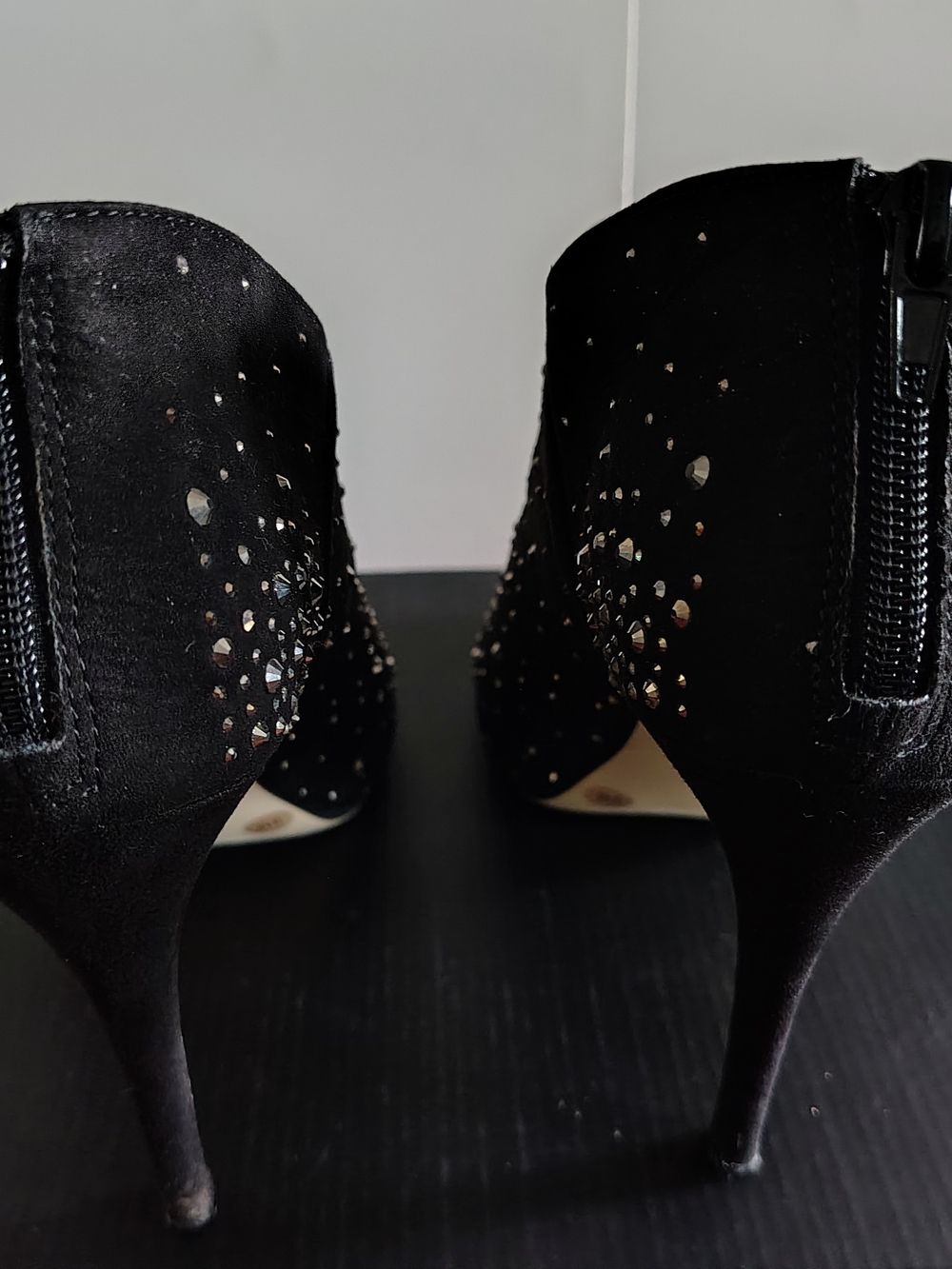 INC International Concepts Black Crystal-Studded Stiletto Heels